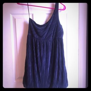 Navy One Shoulder Dress